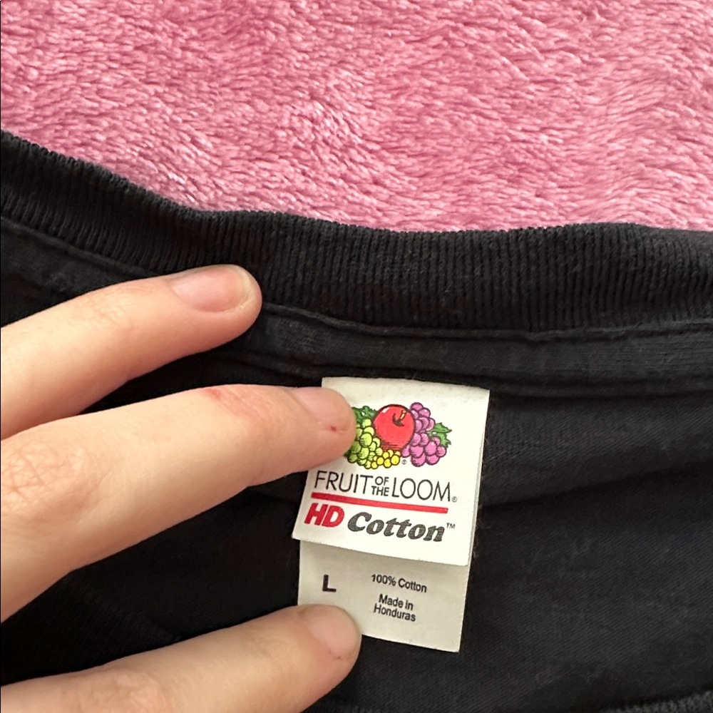 Fruit of the Loom Black Cotton T-Shirt - Picture 2 of 2